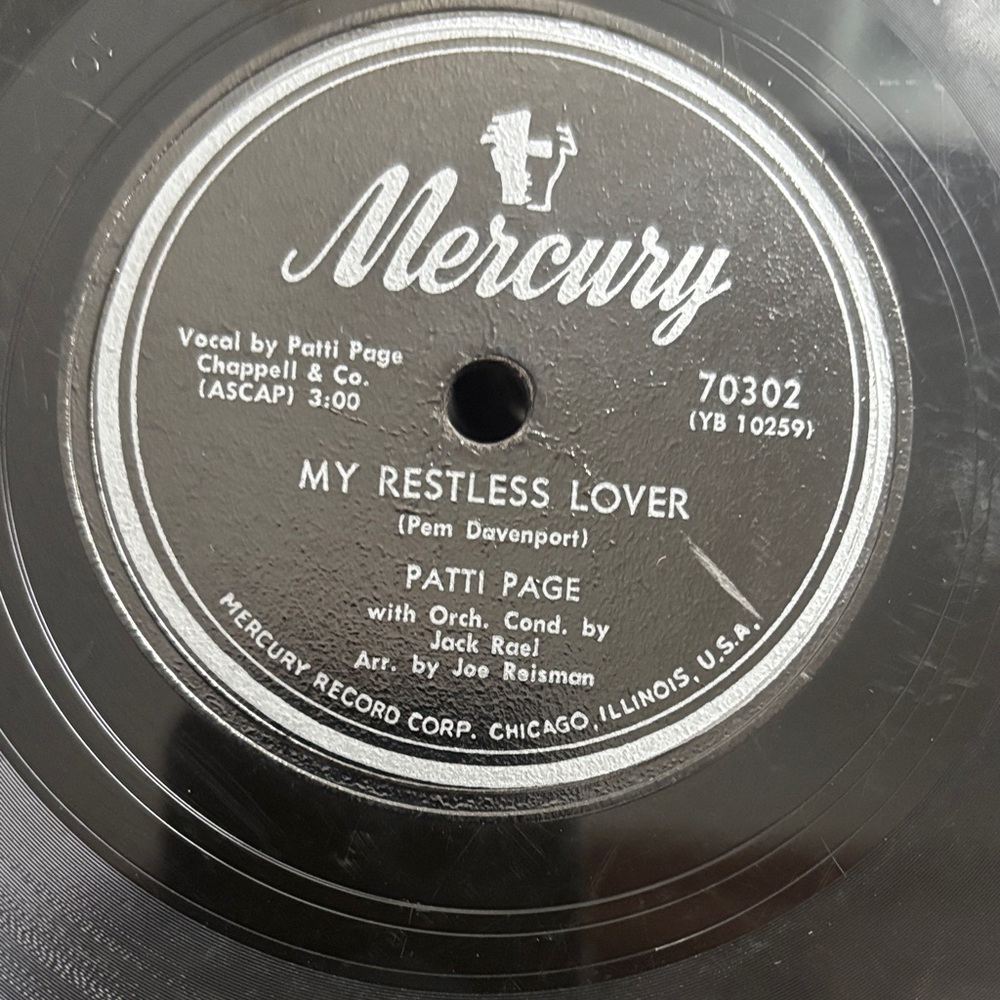 Vinyl Record - My Restless Lover by Patti Page - Black